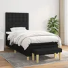 Image de Sommier À Lattes De Lit Avec Matelas Noir 100x200 Cm Tissu Vidaxl
