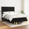 Image de Sommier À Lattes De Lit Avec Matelas Noir 140x200 Cm Tissu Vidaxl