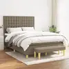Image de Sommier À Lattes De Lit Avec Matelas Taupe 140x200 Cm Tissu Vidaxl