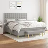 Image de Sommier À Lattes De Lit Avec Matelas Gris Clair 160x200cm Tissu Vidaxl