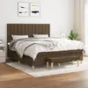 Image de Sommier À Lattes De Lit Avec Matelas Marron Foncé 160x200 Cm Vidaxl