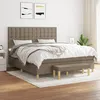 Image de Sommier À Lattes De Lit Avec Matelas Taupe 160x200 Cm Tissu Vidaxl