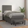 Image de Sommier À Lattes De Lit Avec Matelas Gris 90x190 Cm Similicuir Vidaxl