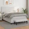 Image de Sommier À Lattes De Lit Avec Matelas Blanc 140x200cm Similicuir Vidaxl