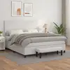 Image de Sommier À Lattes De Lit Avec Matelas Blanc 180x200cm Similicuir Vidaxl