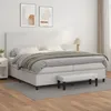 Image de Sommier À Lattes De Lit Avec Matelas Blanc 200x200cm Similicuir Vidaxl