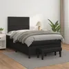 Image de Sommier À Lattes De Lit Matelas Noir 120x200 Cm Similicuir Vidaxl