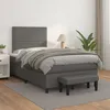 Image de Sommier À Lattes De Lit Avec Matelas Gris 120x200 Cm Similicuir Vidaxl