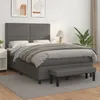 Image de Sommier À Lattes De Lit Avec Matelas Gris 140x200 Cm Similicuir Vidaxl