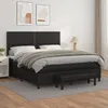 Image de Sommier À Lattes De Lit Avec Matelas Noir 180x200 Cm Similicuir Vidaxl