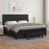 Image de Sommier À Lattes De Lit Avec Matelas Noir 200x200 Cm Similicuir Vidaxl