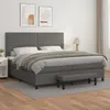 Image de Sommier À Lattes De Lit Avec Matelas Gris 200x200 Cm Similicuir Vidaxl