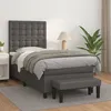 Image de Sommier À Lattes De Lit Avec Matelas Gris 100x200 Cm Similicuir Vidaxl