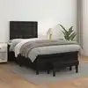 Image de Sommier À Lattes De Lit Matelas Noir 120x200 Cm Similicuir Vidaxl