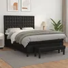 Image de Sommier À Lattes De Lit Avec Matelas Noir 140x190 Cm Similicuir Vidaxl