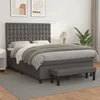Image de Sommier À Lattes De Lit Avec Matelas Gris 140x200 Cm Similicuir Vidaxl