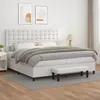 Image de Sommier À Lattes De Lit Avec Matelas Blanc 200x200cm Similicuir Vidaxl