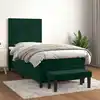 Image de Sommier À Lattes De Lit Et Matelas Vert Foncé 80x200 Cm Velours Vidaxl