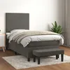 Image de Sommier À Lattes De Lit Et Matelas Gris Foncé 90x200 Cm Velours Vidaxl