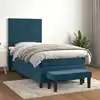 Image de Sommier À Lattes De Lit Avec Matelas Bleu Foncé 100x200 Cm Vidaxl