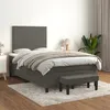 Image de Sommier À Lattes De Lit Et Matelas Gris Foncé 120x200cm Velours Vidaxl