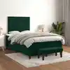 Image de Sommier À Lattes De Lit Et Matelas Vert Foncé 120x200cm Velours Vidaxl