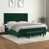 Image de Sommier À Lattes De Lit Et Matelas Vert Foncé 160x200cm Velours Vidaxl
