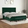 Image de Sommier À Lattes De Lit Et Matelas Vert Foncé 180x200cm Velours Vidaxl
