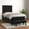 Image de Sommier À Lattes De Lit Avec Matelas Noir 90x190 Cm Velours Vidaxl