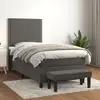 Image de Sommier À Lattes De Lit Et Matelas Gris Foncé 90x200 Cm Velours Vidaxl