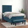 Image de Sommier À Lattes De Lit Avec Matelas Bleu Foncé 100x200 Cm Vidaxl