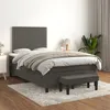 Image de Sommier À Lattes De Lit Et Matelas Gris Foncé 120x200cm Velours Vidaxl