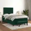 Image de Sommier À Lattes De Lit Et Matelas Vert Foncé 120x200cm Velours Vidaxl