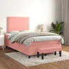 Image de Sommier À Lattes De Lit Avec Matelas Rose 120x200 Cm Velours Vidaxl