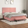 Image de Sommier À Lattes De Lit Avec Matelas Rose 160x200 Cm Velours Vidaxl