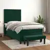Image de Sommier À Lattes De Lit Et Matelas Vert Foncé 80x200 Cm Velours Vidaxl