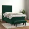 Image de Sommier À Lattes De Lit Avec Matelas Vert Foncé 90x190 Cm Vidaxl