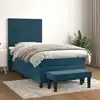 Image de Sommier À Lattes De Lit Avec Matelas Bleu Foncé 100x200 Cm Vidaxl
