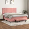 Image de Sommier À Lattes De Lit Avec Matelas Rose 160x200 Cm Velours Vidaxl