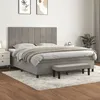 Image de Sommier À Lattes De Lit Et Matelas Gris Clair 180x200cm Velours Vidaxl