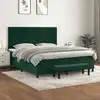 Image de Sommier À Lattes De Lit Et Matelas Vert Foncé 180x200cm Velours Vidaxl