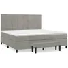 Image de Sommier À Lattes De Lit Et Matelas Gris Clair 200x200cm Velours Vidaxl