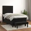 Image de Sommier À Lattes De Lit Avec Matelas Noir 90x200 Cm Velours Vidaxl