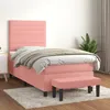 Image de Sommier À Lattes De Lit Avec Matelas Rose 90x200 Cm Velours Vidaxl