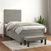 Image de Sommier À Lattes De Lit Et Matelas Gris Clair 100x200cm Velours Vidaxl