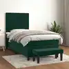 Image de Sommier À Lattes De Lit Avec Matelas Vert Foncé 100x200 Cm Vidaxl