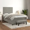 Image de Sommier À Lattes De Lit Et Matelas Gris Clair 120x200cm Velours Vidaxl