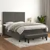 Image de Sommier À Lattes De Lit Et Matelas Gris Foncé 140x190cm Velours Vidaxl