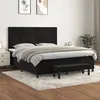 Image de Sommier À Lattes De Lit Et Matelas Noir 160x200 Cm Velours Vidaxl