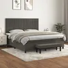 Image de Sommier À Lattes De Lit Et Matelas Gris Foncé 160x200cm Velours Vidaxl